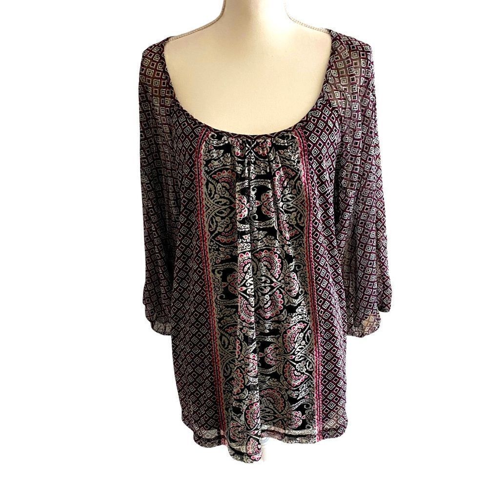 Apt 9 Sheer Boho Top Size 2X